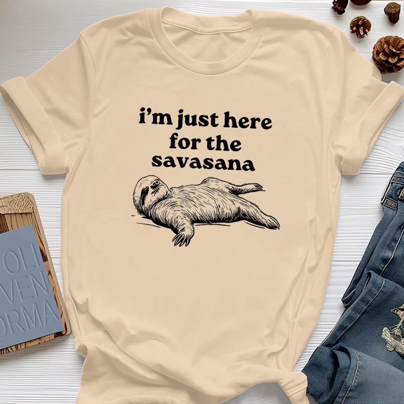 Maglietta Olivenorma Sloth Yoga "Sono qui solo per Savasana" - Giallo - 2XL - image 13