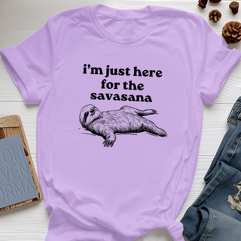 Maglietta Olivenorma Sloth Yoga "Sono qui solo per Savasana" - Viola - 2XL - image 19