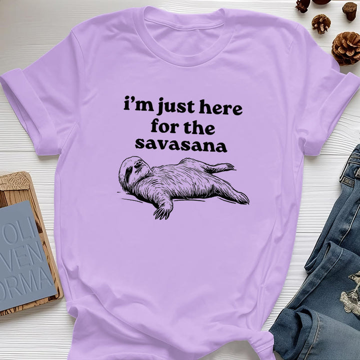 Maglietta Olivenorma Sloth Yoga "Sono qui solo per Savasana" - Viola - 2XL - image 19