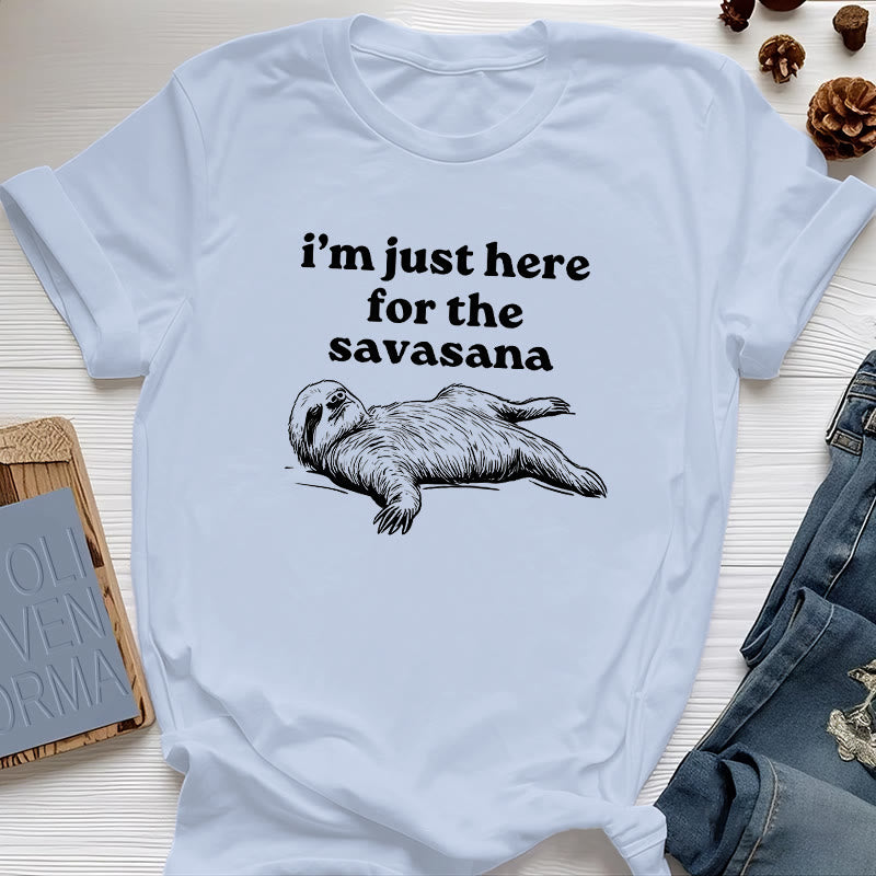 Maglietta Olivenorma Sloth Yoga "Sono qui solo per Savasana" - Blu - 2XL - image 15