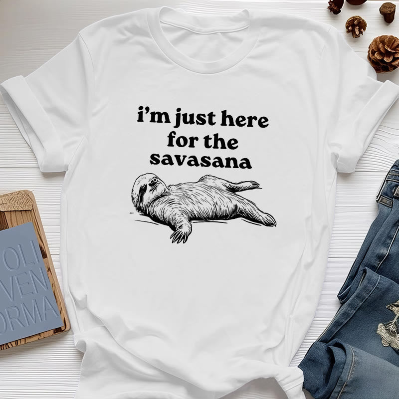 Maglietta Olivenorma Sloth Yoga "Sono qui solo per Savasana" - Bianco - 2XL - image 4
