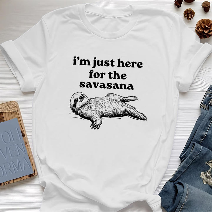 Maglietta Olivenorma Sloth Yoga "Sono qui solo per Savasana" - Bianco - 2XL - image 4