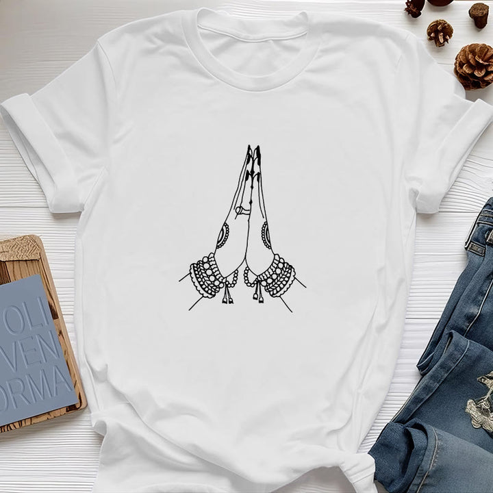Maglietta Olivenorma Meditazione Namaste Yoga - Bianco - 2XL - image 4