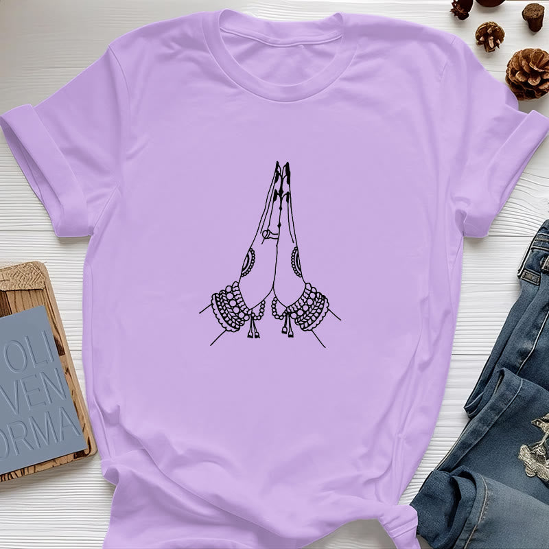 Maglietta Olivenorma Meditazione Namaste Yoga - Viola - 2XL - image 15