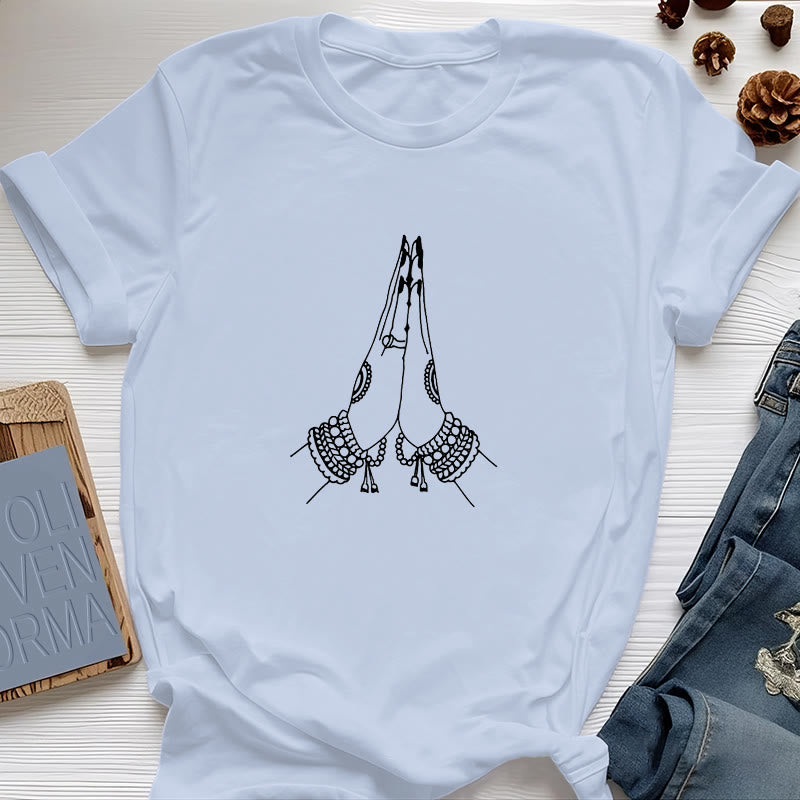 Maglietta Olivenorma Meditazione Namaste Yoga - Blu - 2XL - image 13