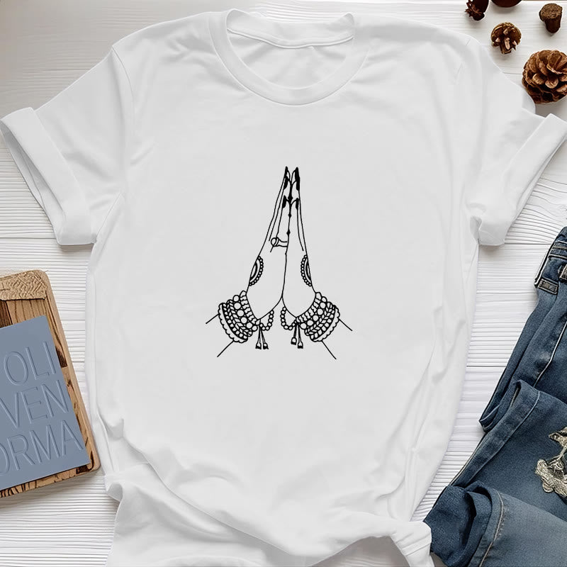 Maglietta Olivenorma Meditazione Namaste Yoga - Bianco - 2XL - image 4