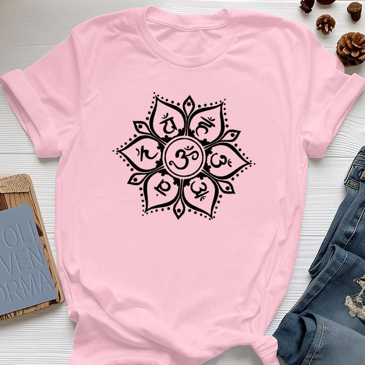 Maglietta Olivenorma con i simboli dei sette chakra - Rosa - 2XL - image 0