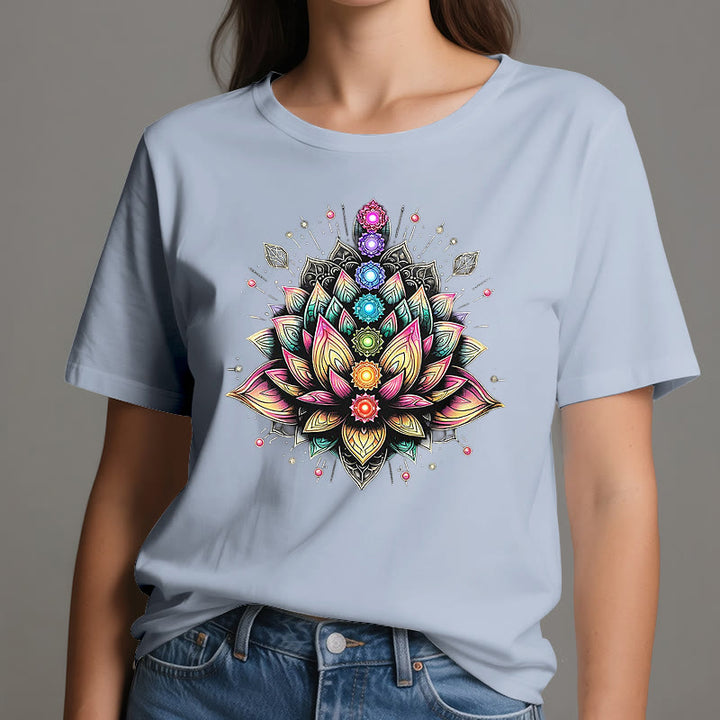 T-shirt per meditazione yoga con fiore di loto Chakra Olivenorma - image 13
