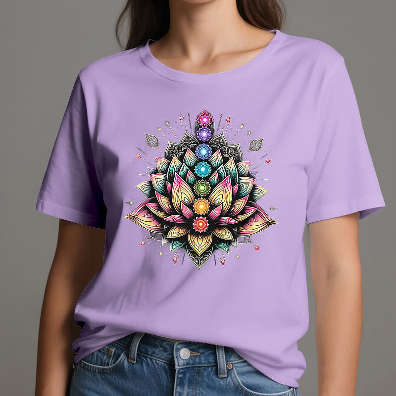 T-shirt per meditazione yoga con fiore di loto Chakra Olivenorma - image 15