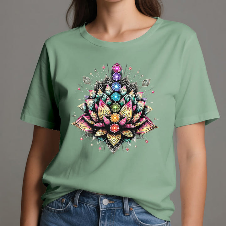 T-shirt per meditazione yoga con fiore di loto Chakra Olivenorma - image 19