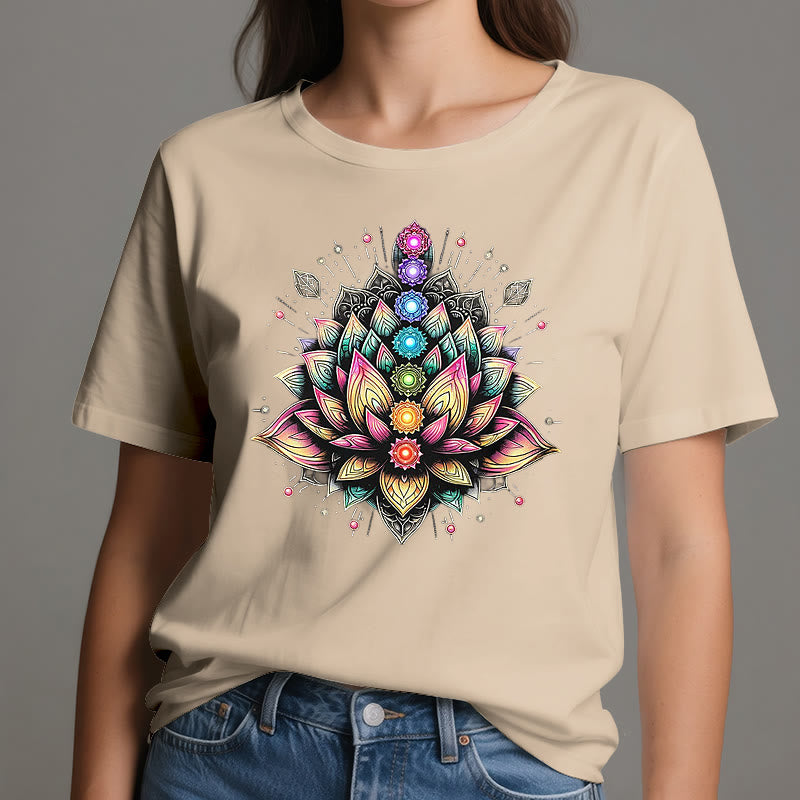 T-shirt per meditazione yoga con fiore di loto Chakra Olivenorma - image 11