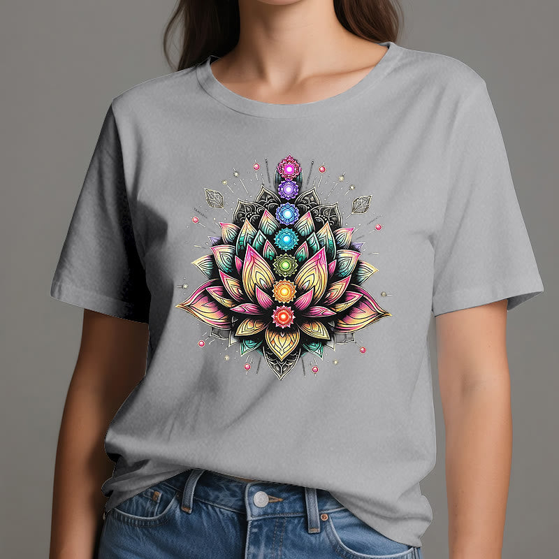 T-shirt per meditazione yoga con fiore di loto Chakra Olivenorma - image 9