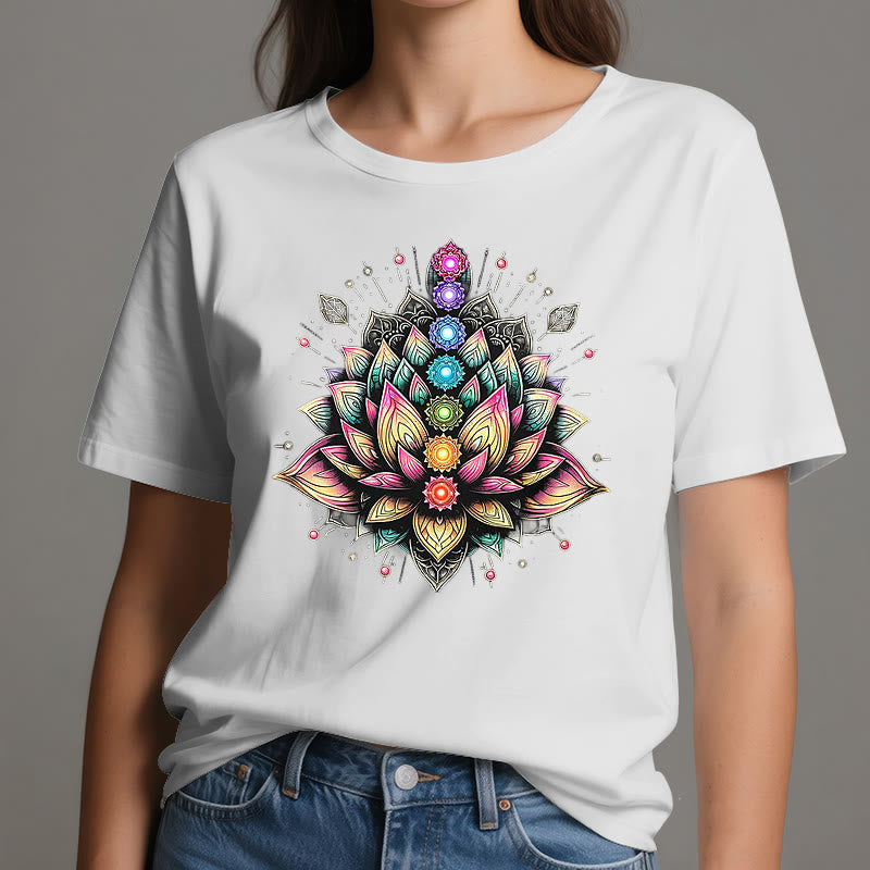 T-shirt per meditazione yoga con fiore di loto Chakra Olivenorma - image 7