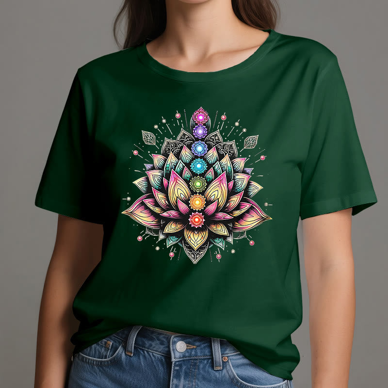 T-shirt per meditazione yoga con fiore di loto Chakra Olivenorma - image 21