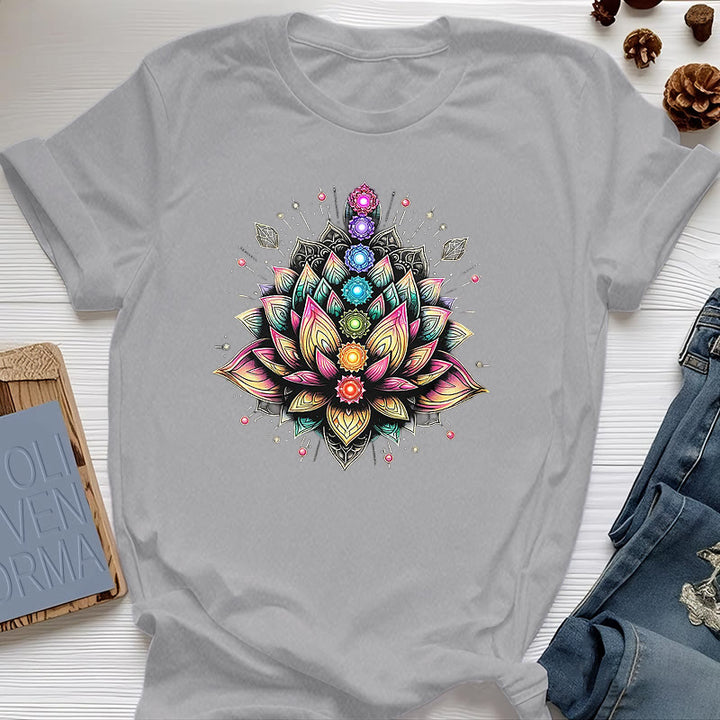 T-shirt per meditazione yoga con fiore di loto Chakra Olivenorma - Grigio - 2XL - image 8