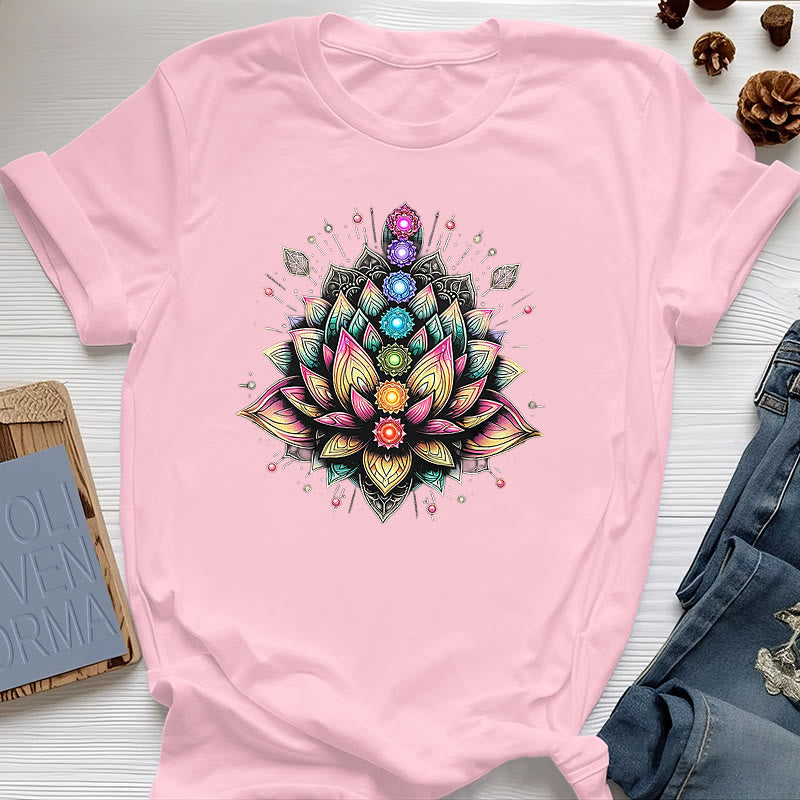 T-shirt per meditazione yoga con fiore di loto Chakra Olivenorma - Rosa - 2XL - image 16