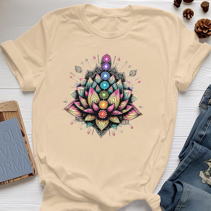 T-shirt per meditazione yoga con fiore di loto Chakra Olivenorma - Giallo - 2XL - image 10