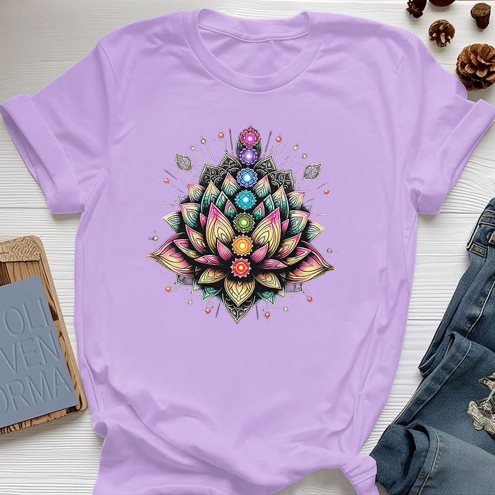 T-shirt per meditazione yoga con fiore di loto Chakra Olivenorma - Viola - 2XL - image 14