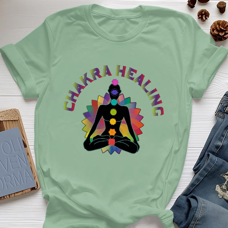 Maglietta Olivenorma Chakra Healing Reiki Yoga Meditazione - Verde chiaro - 2XL - image 17