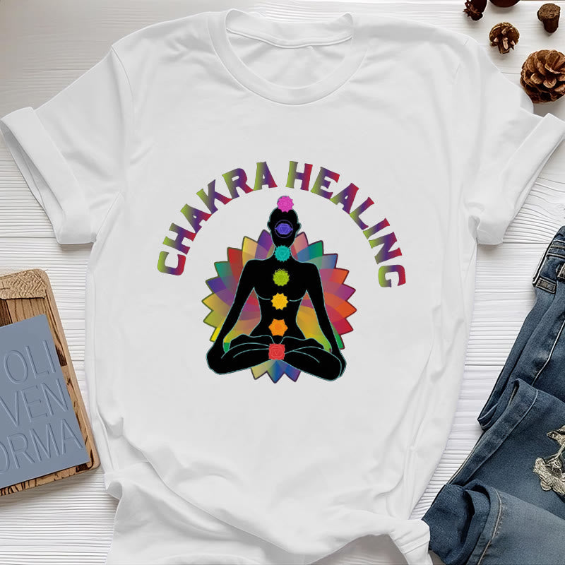 Maglietta Olivenorma Chakra Healing Reiki Yoga Meditazione - Bianco - 2XL - image 5