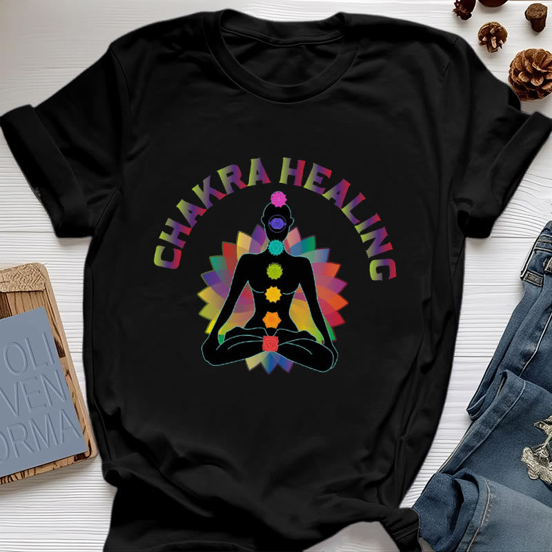 Maglietta Olivenorma Chakra Healing Reiki Yoga Meditazione - Nero - 2XL - image 0
