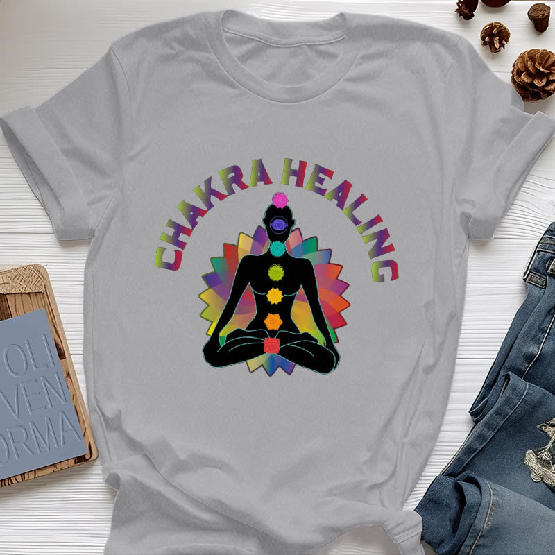 Maglietta Olivenorma Chakra Healing Reiki Yoga Meditazione - Grigio - 2XL - image 7