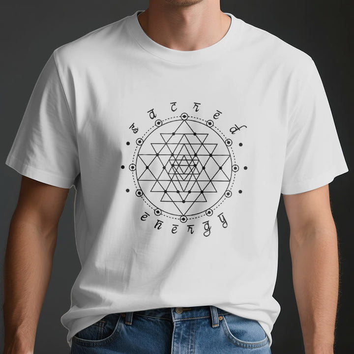 Maglietta spirituale Olivenorma Sacred Energy Sri Yantra