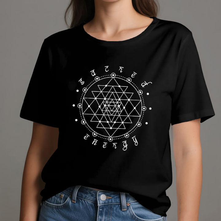 Maglietta spirituale Olivenorma Sacred Energy Sri Yantra