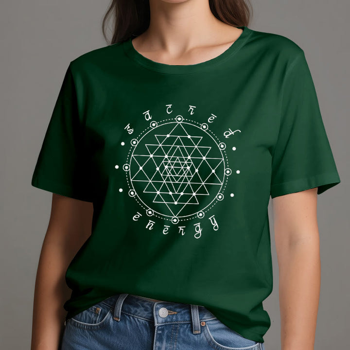 Maglietta spirituale Olivenorma Sacred Energy Sri Yantra
