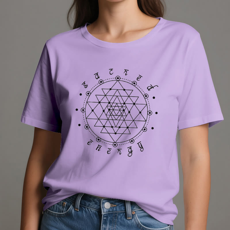 Maglietta spirituale Olivenorma Sacred Energy Sri Yantra