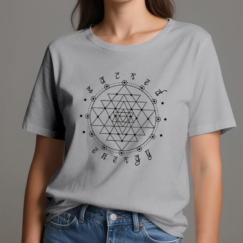Maglietta spirituale Olivenorma Sacred Energy Sri Yantra