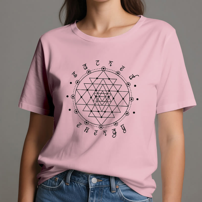 Maglietta spirituale Olivenorma Sacred Energy Sri Yantra