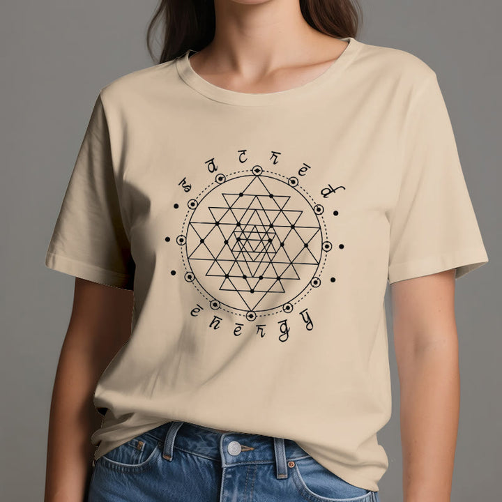 Maglietta spirituale Olivenorma Sacred Energy Sri Yantra