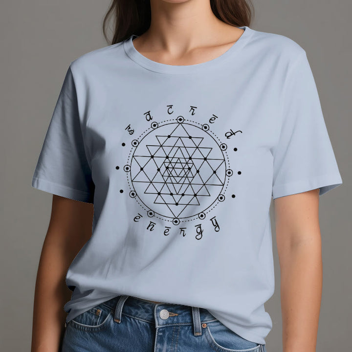 Maglietta spirituale Olivenorma Sacred Energy Sri Yantra