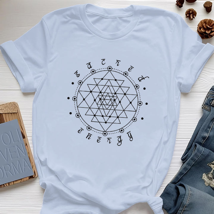 Maglietta spirituale Olivenorma Sacred Energy Sri Yantra - Blu - 2XL - image 11