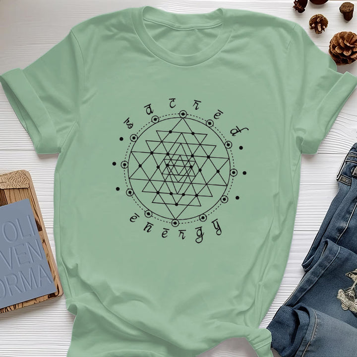 Maglietta spirituale Olivenorma Sacred Energy Sri Yantra - Verde chiaro - 2XL - image 17