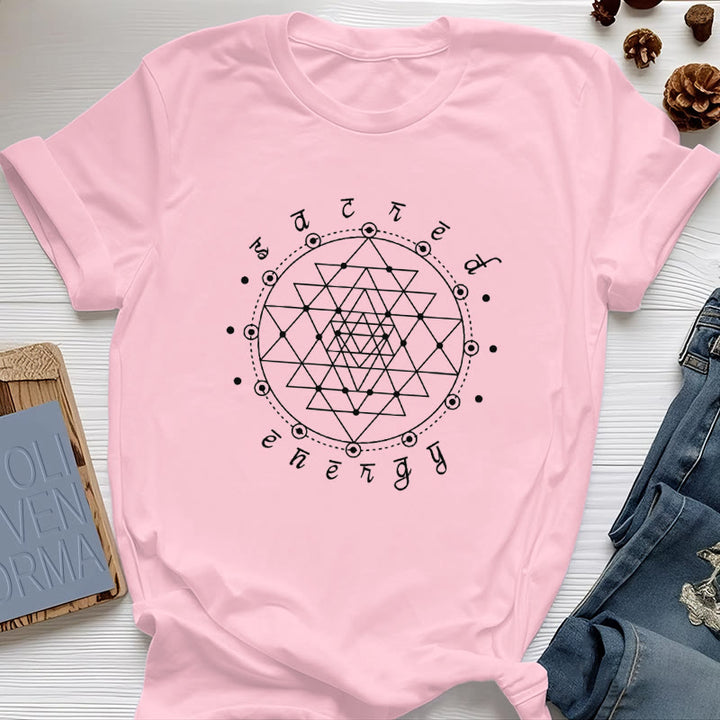 Maglietta spirituale Olivenorma Sacred Energy Sri Yantra