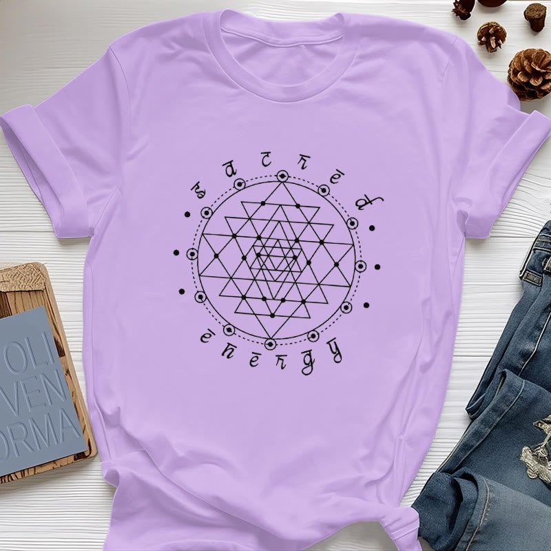 Maglietta spirituale Olivenorma Sacred Energy Sri Yantra