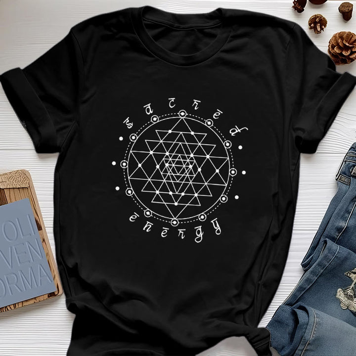 Maglietta spirituale Olivenorma Sacred Energy Sri Yantra