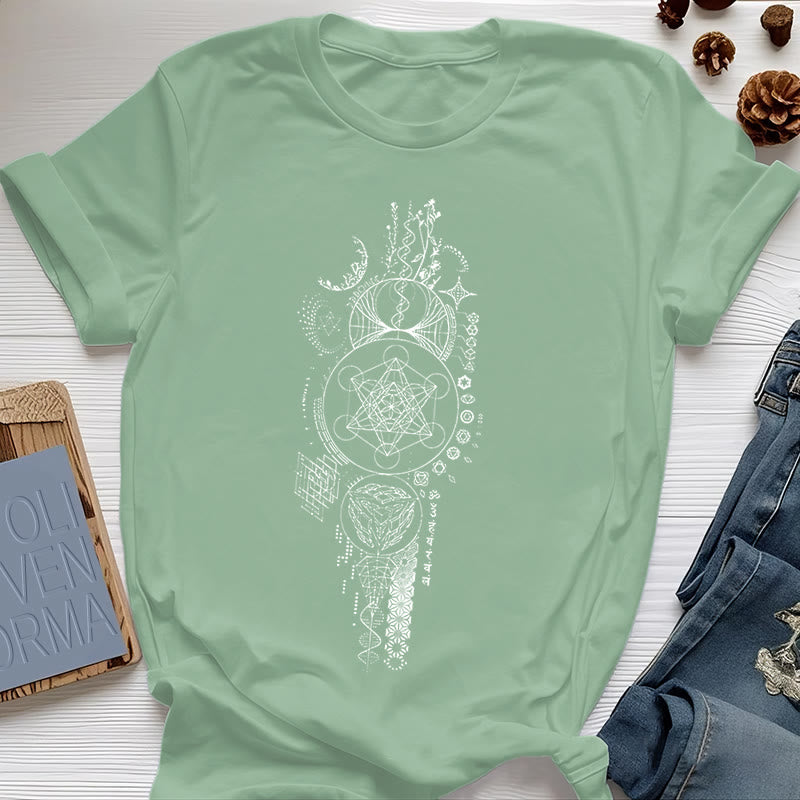 Maglietta Olivenorma Fiore della Vita Geometria Sacra - Verde chiaro - 2XL - image 17