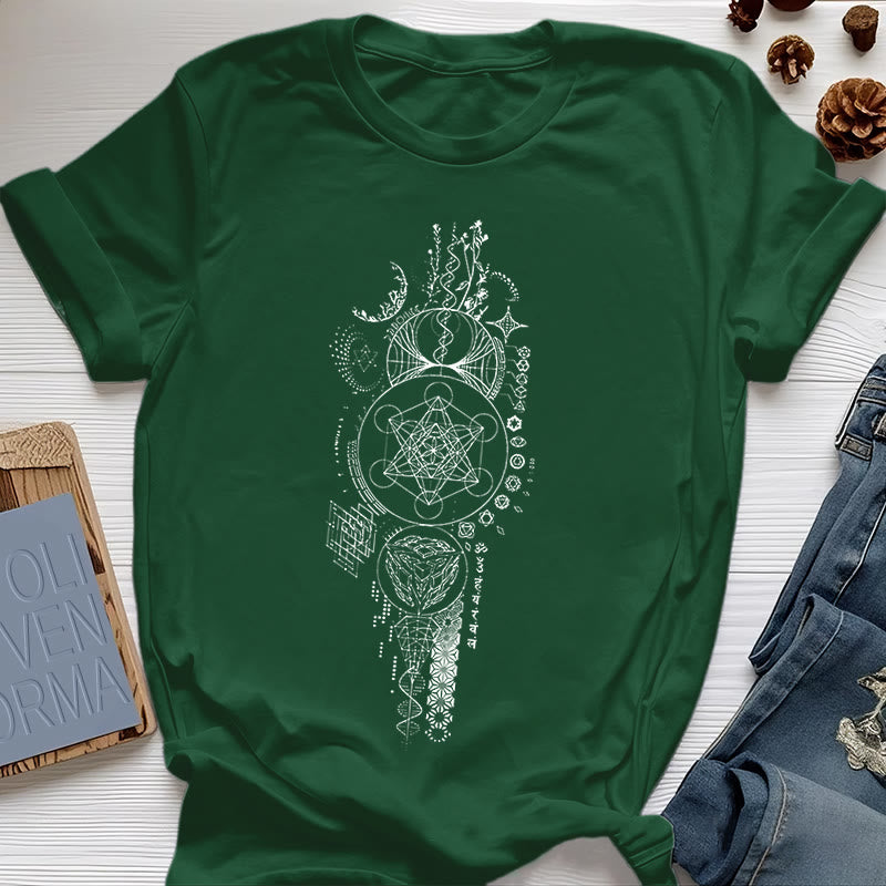 Maglietta Olivenorma Fiore della Vita Geometria Sacra - Verde scuro - 2XL - image 19