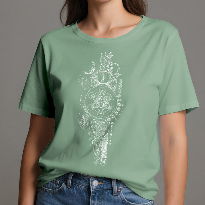Maglietta Olivenorma Fiore della Vita Geometria Sacra