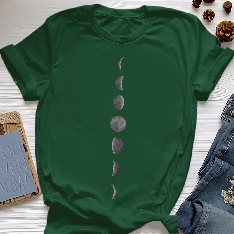 Maglietta da meditazione yoga con stampa delle fasi lunari Olivenorma - Verde scuro - 2XL - image 19