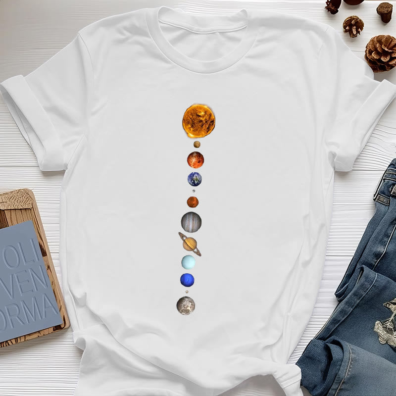 Maglietta con stampa Olivenorma Solar System Galaxy Array