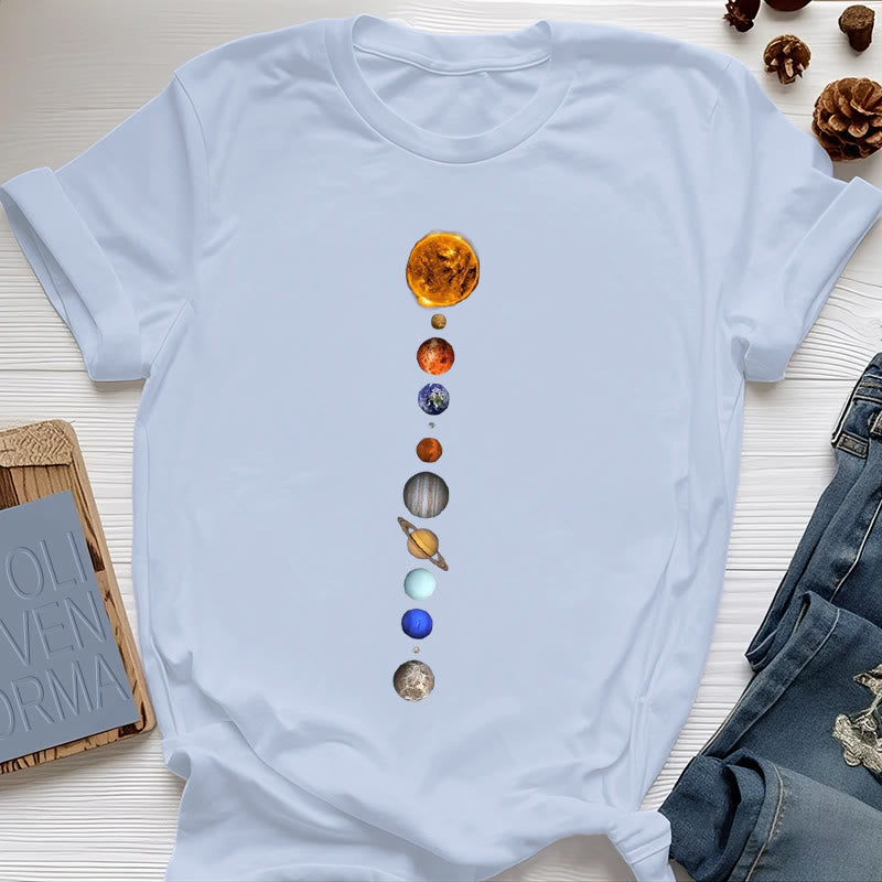 Maglietta con stampa Olivenorma Solar System Galaxy Array