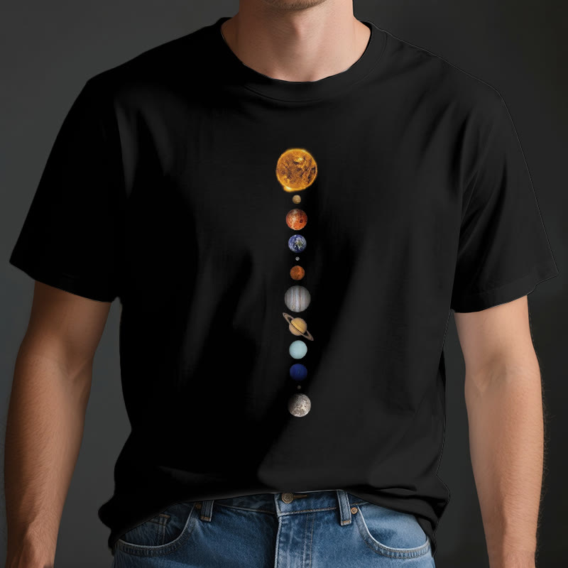 Maglietta con stampa Olivenorma Solar System Galaxy Array