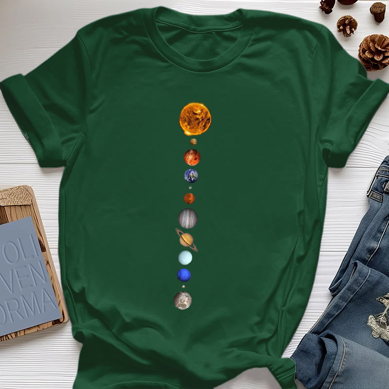 Maglietta con stampa Olivenorma Solar System Galaxy Array - Verde scuro - 2XL - image 19