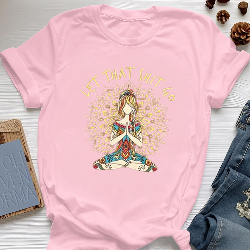Olivenorma "Let That Shit Go" con meditazione yoga seduta - Rosa - 2XL - image 13