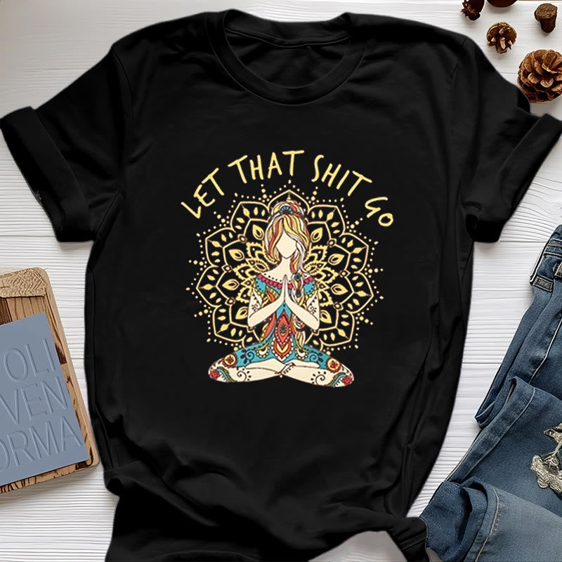 Olivenorma "Let That Shit Go" con meditazione yoga seduta - Nero - 2XL - image 0