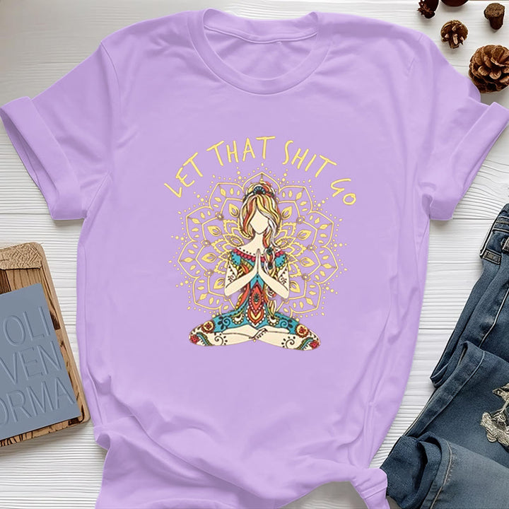 Olivenorma "Let That Shit Go" con meditazione yoga seduta - Viola - 2XL - image 15